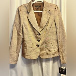 LE SUIT COLLECTION button down blazer / jacket Tan color size 12 office siren